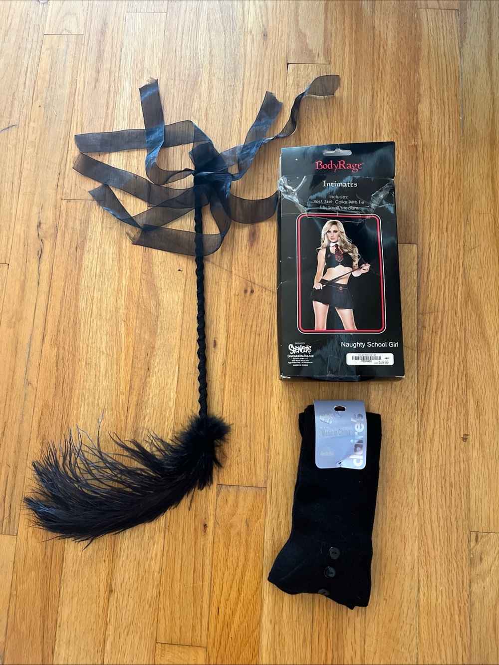Halloween adult costume NIB school outfit s/m accessory & thigh high socks 8-11